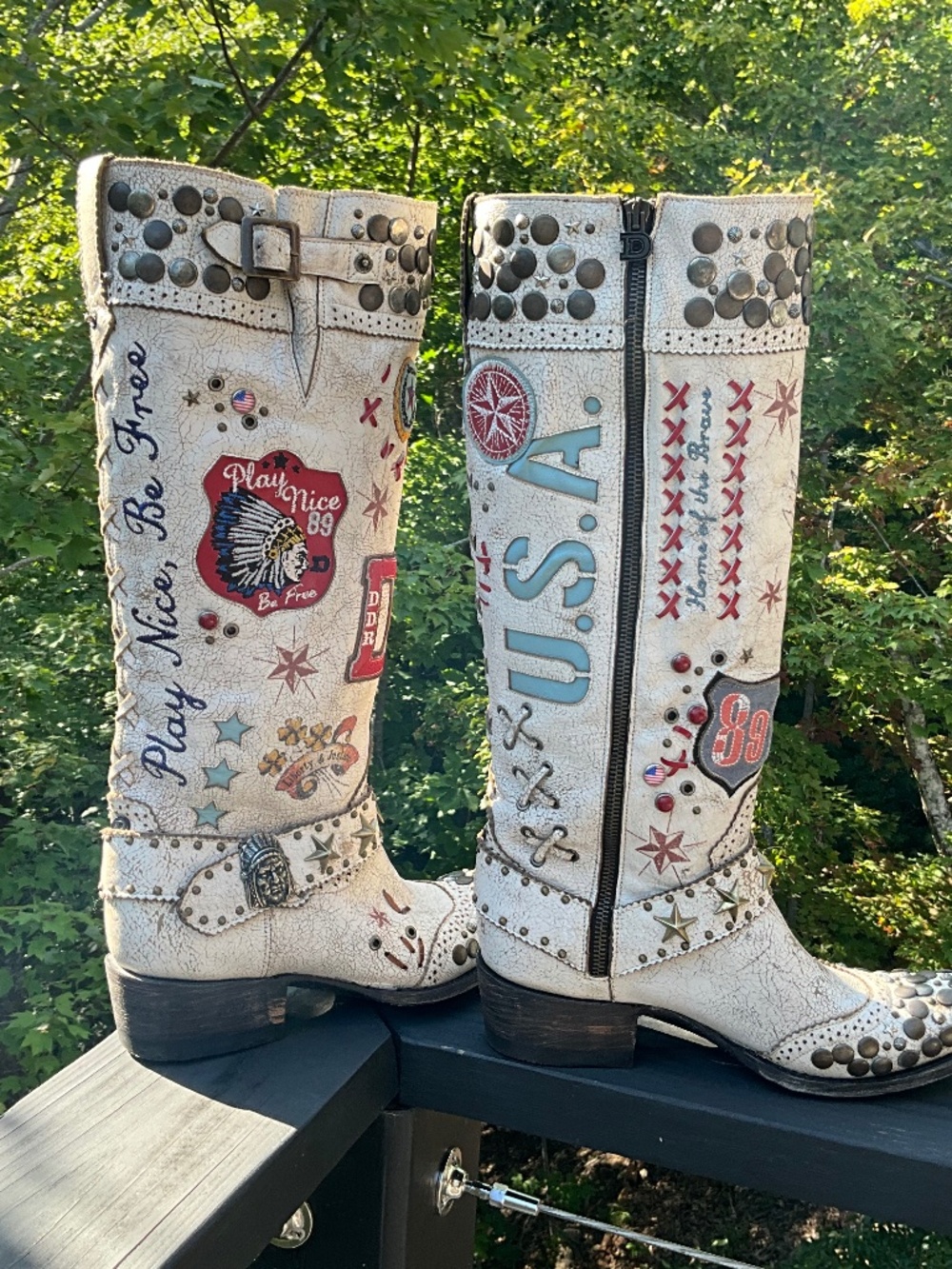 Double D - Old Gringo LIBERTY & JUSTICE boot. Size 8. Over the top